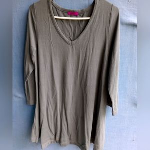 Mountain Mama Women's Plus Size XXL Gray 3/4 Sleeve Tunic